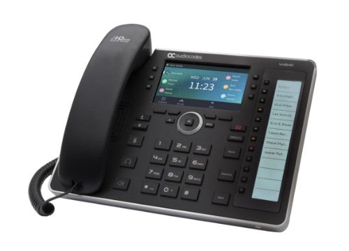 AudioCodes 445HD IP-Phone PoE GbE black with integrated BT and Dual Band Wi-Fi and an external power supply black