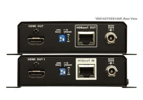 ATEN VE814A AV extender AV transmitter & receiver Black