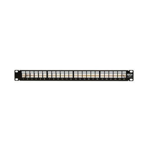 Tripp Lite N062-024-KJ-SH 24-Port 1U Rack-Mount Shielded Blank Keystone/Multimedia Patch Panel, RJ45 Ethernet, USB, HDMI, Cat5e/6