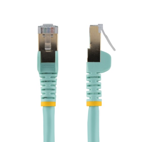 StarTech.com 3m CAT6a Ethernet Cable - 10 Gigabit Shielded Snagless RJ45 100W PoE Patch Cord - 10GbE STP Network Cable w/Strain Relief - Aqua Individually Tested/Wiring is UL Certified/TIA