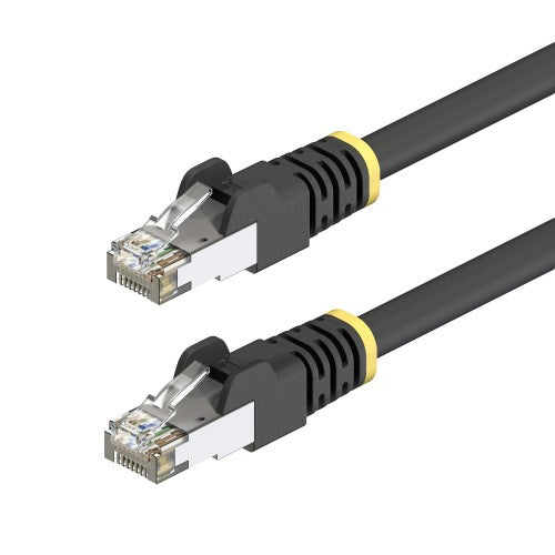StarTech.com 2m Black Cat6A Outdoor Ethernet Cable, Snagless RJ45, S/FTP, 23AWG Pure Bare Copper, 500MHz, Shielded Outdoor Rated Patch Cord, UV Resistant
