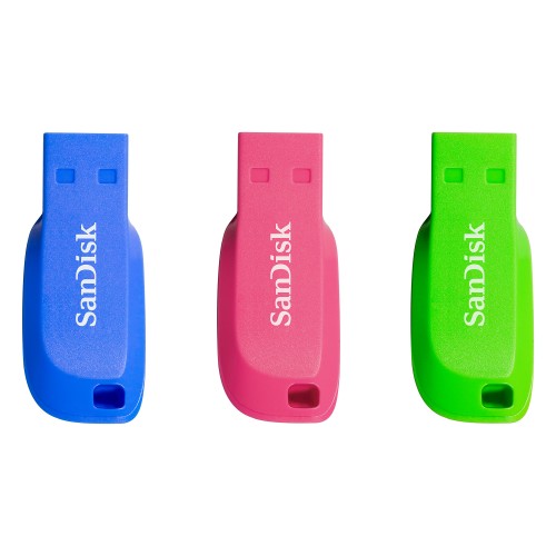 SanDisk Cruzer Blade 3x 32GB USB flash drive USB Type-A 2.0 Blue, Green, Pink