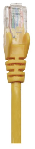 Intellinet Network Patch Cable, Cat6, 0.25m, Yellow, CCA, U/UTP, PVC, RJ45, Gold Plated Contacts, Snagless, Booted, Lifetime Warranty