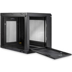 StarTech.com 2-Post 9U Wall Mount Network Cabinet with 1U Shelf, 19" Wall-Mounted Server Rack for Data / Networking / AV / Electronics / Computer Equipment, Small Vented Rack Enclosure