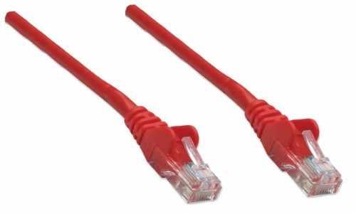 Intellinet Network Patch Cable, Cat5e, 5m, Red, CCA, U/UTP, PVC, RJ45, Gold Plated Contacts, Snagless, Booted, Lifetime Warranty