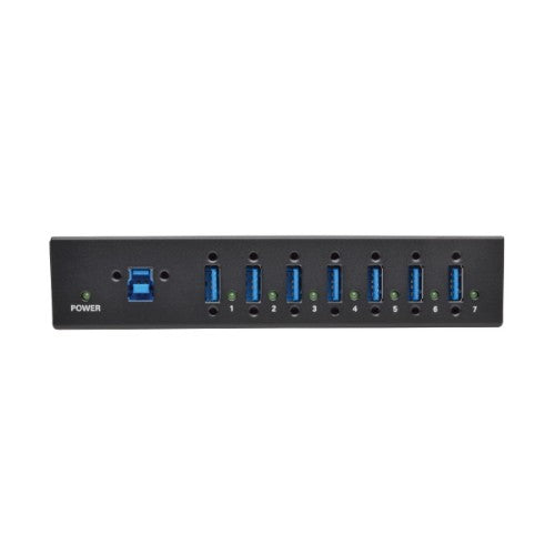 Tripp Lite U360-007-IND 7-Port Industrial-Grade USB 3.x (5Gbps) Hub - 20 kV ESD Immunity, Metal Housing, Mountable