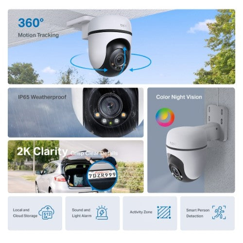 TP-Link Tapo C510W V2 Dome IP security camera Outdoor 2304 x 1296 pixels Ceiling/Wall/Pole