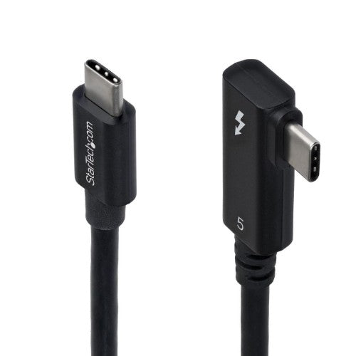 StarTech.com 2.6ft (80cm) Right Angle Thunderbolt 5 Cable, 80Gbps/Up to 120Gbps, 240W PD, 8K 60Hz, Certified Thunderbolt Cable, Compatible w/Thunderbolt 4/USB4/USB-C