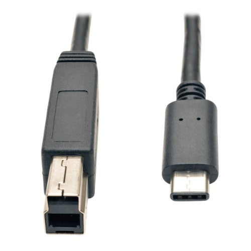 Tripp Lite U422-003-G2 USB-C to USB-B Cable (M/M) - USB 3.2, Gen 2 (10 Gbps), Thunderbolt 3 Compatible, 3 ft. (0.91 m)