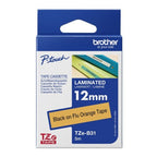 Brother TZE-B31 DirectLabel black on orange Laminat 12mm x 5m for Brother P-Touch TZ 3.5-18mm/6-12mm/6-18mm/6-24mm/6-36mm