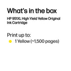HP CN048AE/951XL Ink cartridge yellow high-capacity, 1.5K pages ISO/IEC 24711 17ml for HP OfficeJet Pro 8100/8610/8620