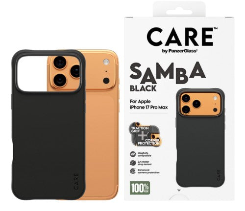 PanzerGlass CARE by ® Fashionable Case Samba Black w. MagSafe iPhone 17 Pro Max