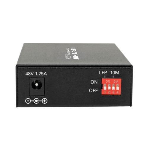 Tripp Lite N785-INT-PLCMM1 Gigabit Multimode Fiber to Ethernet Media Converter, PoE+ - International Power Cables, 10/100/1000 LC, 850 nm, 550 m (1,804 ft.)
