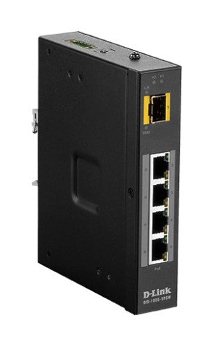 D-Link 5-Port Unmanaged Switch with 4 x 10/100/1000BaseT(X) ports (4 PoE) & 1 x 100/1000BaseSFP