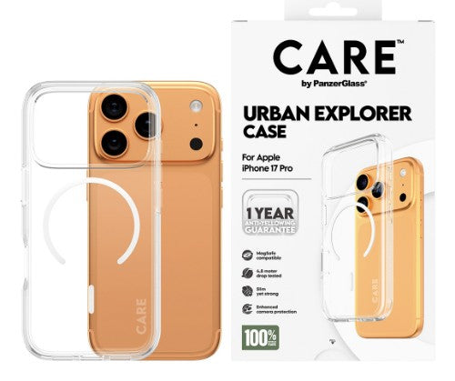 PanzerGlass CARE by ® Flagship Case Transparent Urban Explorer w. White MagSafe iPhone 17 Pro