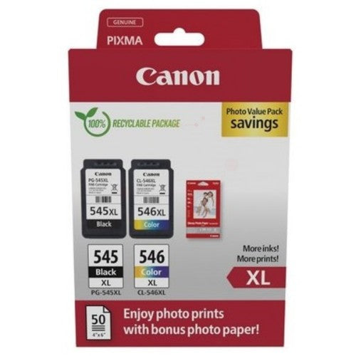 Canon 8286B007/PG-545XL+CL-546XL Printhead cartridge multi pack black + color high-capacity 15ml + 13ml Pack=2 for Canon Pixma MG 2450