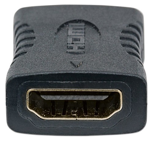 Manhattan HDMI Straight Coupler/Connector, 4K@60Hz, Suitable for ALL 4K & 1080p uses, Connect HDMI cables up to 5m on each side, Black, Female/Female, Ultra HD 4k x 2k,Lifetime Warranty,Fully Shielded,Gold Plated Contacts,Premium High Speed. Equivalent to
