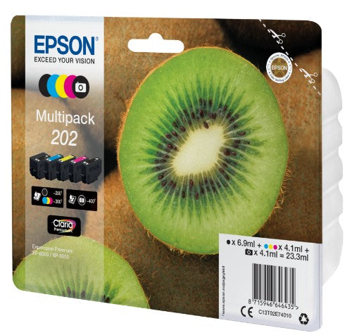 Epson C13T02E74010/202 Ink cartridge multi pack Bk,PBk,C,M,Y 6,9ml + 4x4,1ml Pack=5 for Epson XP 6000