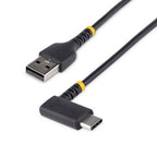 StarTech.com 3ft (1m) USB-A to USB-C Fast Charging Cable, Rugged, Right-Angled, Charge & Sync, 3A, USB 2.0, TPE Jacket and Aramid Fiber - USB Charging Cord