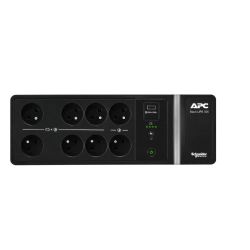 APC Back-UPS, 500VA/300W Floor/Wall Mount, 230V, 8x French/Belgian outlets, USB Type A Port, User Replaceable Battery