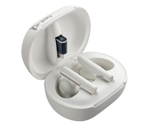 HP Poly Poly Voyager Free 60/60+ Microsoft Teams Certified White Earbuds (2 Pieces)