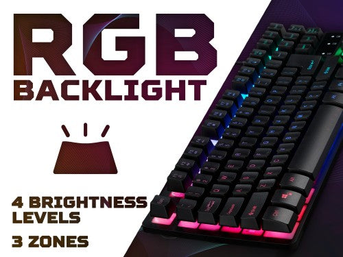 Acer Nitro Gaming Keyboard, NKW120, TKL 80%, Mechanical Key Switch, 3-Zone RGB, USB Standard, Black