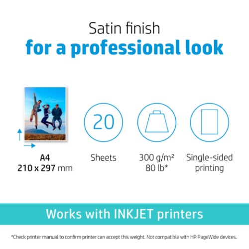 HP Premium Plus Photo Paper Satin 300 g/m2 A4 (210 x 297 mm) 20 sheets
