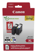 Canon 6204C005/PG-585XL/CL-586XL Ink cartridge multi pack high-capacity black + color XL + Photopaper GP-501, 2x300 pages ISO/IEC 19752 Pack=2 for Canon Pixma TS 7650