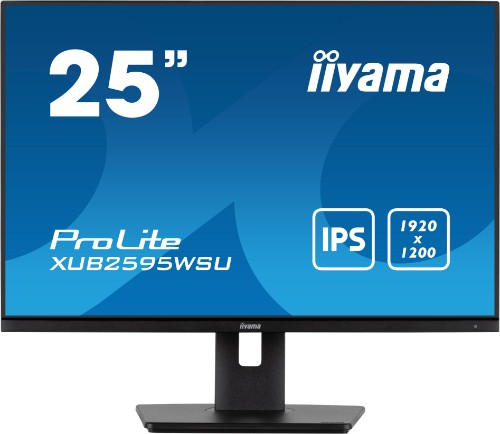 iiyama ProLite 25” 1920 x 1200 monitor featuring IPS panel and a height adjustable stand
