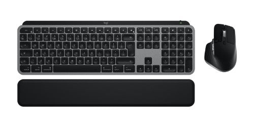 Logitech Master MX Keys S Combo for Mac keyboard Mouse included Home/Office RF Wireless + Bluetooth QWERTY US International Aluminium, Black