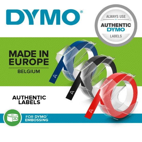 Dymo S0847750 Embossing tape 3D black red blue Blister 9mmx3m for Dymo 3D 9mm