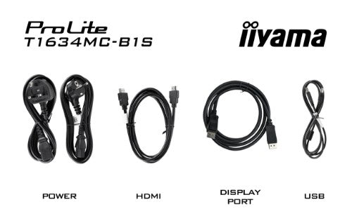 iiyama ProLite T1634MC-B1S computer monitor 39.6 cm (15.6") 1920 x 1080 pixels Full HD LED Touchscreen Black