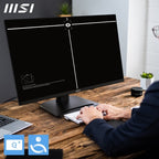 MSI Pro MP275QPG 27 Inch Monitor, QHD (2560 x 1440), 100Hz, IPS, 1ms, 2x HDMI 2.0b, 1x DP 1.2a output, Built-in Speakers, Anti-Glare, Anti-Flicker, Less Blue light, TÜV Certified, VESA, Kensington, 4-way adjustable stand, Black