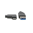 Tripp Lite U428-003-CRA USB-C to USB-A Cable (M/M), Right-Angle C, USB 3.2 Gen 1 (5 Gbps), Thunderbolt 3 Compatible, 3 ft. (0.91 m)