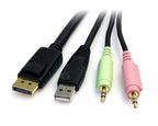 StarTech.com 6ft 4-in-1 USB DisplayPort KVM Switch Cable w/ Audio & Microphone