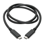 Tripp Lite U420-C03-G2-5A USB-C Cable (M/M) - USB 3.2, Gen 2 (10 Gbps), 5A (100W) Rating, USB-IF Certified, Thunderbolt 3 Compatible, 3 ft. (0.91 m)