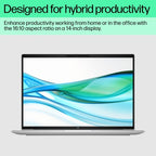 HP ProBook 460 G11 Intel Core Ultra 5 125U Laptop 40.6 cm (16") WUXGA 16 GB DDR5-SDRAM 256 GB SSD Wi-Fi 6E (802.11ax) Windows 11 Pro AI PC Silver