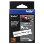 Brother TZE-FX221 DirectLabel black on white Laminat 9mm x 8m for Brother P-Touch TZ 3.5-18mm/6-12mm/6-18mm/6-24mm/6-36mm