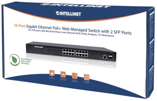 Intellinet 8-Port Gigabit Ethernet PoE+ Switch, IEEE 802.3at/af Power over Ethernet (PoE+/PoE) Compliant, 60 W, Desktop (UK power cord)
