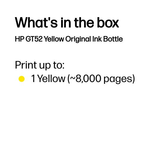 HP M0H56AE/GT52 Ink bottle yellow, 8K pages 70ml for HP DeskJet GT 5800/Ink Tank Wireless 415/Smart Tank 515