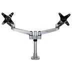 StarTech.com Desk Mount Dual Monitor Arm - Premium Articulating Monitor Arm - up to 27" (17.6lb/8kg) VESA Mount Displays - Height Adjustable Monitor Mount - Rotate/Tilt/Swivel - Clamp/Grommet - Silver - TAA