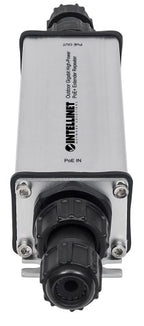 Intellinet Outdoor Gigabit High-Power PoE+ Extender Repeater, IEEE 802.3at/af Power over Ethernet (PoE+/PoE), Extends Range up to 100m, Metal, IP65
