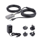 StarTech.com USB Extender Hub, 10m USB 3.0 Extension Cable with 4-Port USB-A Hub, Active/Bus Powered USB Repeater Cable, Optional 20W Power Supply Included, ESD Protection - TAA