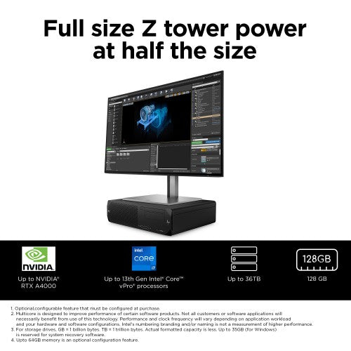 HP Z2 G9 Intel® Core™ i7 i7-14700 16 GB DDR5-SDRAM 512 GB SSD Windows 11 Pro SFF Workstation AI Workstation Black