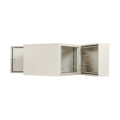 Tripp Lite SRN4G9USDP SmartRack Industrial Enclosure with Lock - NEMA 4, Wall Mount, Metal Construction, Hinged Back, 32 in. Depth, 9U, Gray