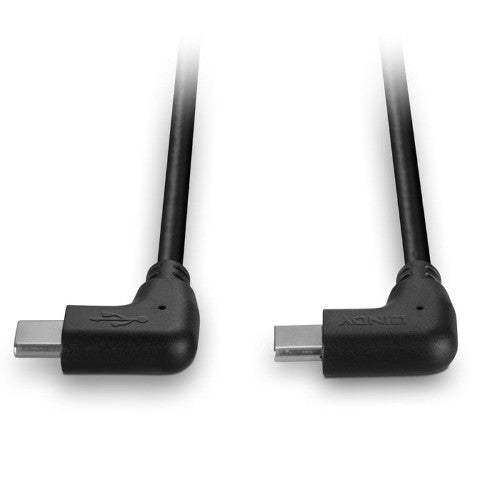 Lindy 1m USB 2.0 Right-Angled USB-C to Right-Angled USB-C Cable