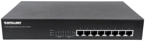 Intellinet 8-Port Gigabit Ethernet PoE+ Switch, 8 x PoE ports, IEEE 802.3at/af Power-over-Ethernet (PoE+/PoE), Endspan, Desktop (UK power cord)