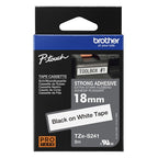 Brother TZE-S241 DirectLabel black on white extra strong Laminat 18mm x 8m for Brother P-Touch TZ 3.5-18mm/36mm/6-18mm/6-24mm/6-36mm