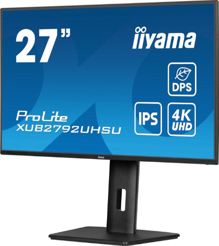 iiyama ProLite 27’’ IPS panel technology, ultra slim monitor featuring 4K resolution, Dynamic Power Saving (DPS) and height adjustable stand