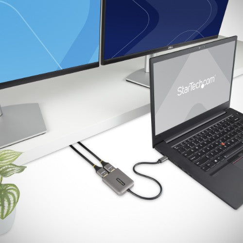 StarTech.com USB-C to Dual HDMI Adapter, USB Type-C Multi-Monitor MST Hub, Dual 4K 60Hz HDMI Laptop Display Extender / Splitter, HDR, Extra-Long Built-In Cable - Windows Only